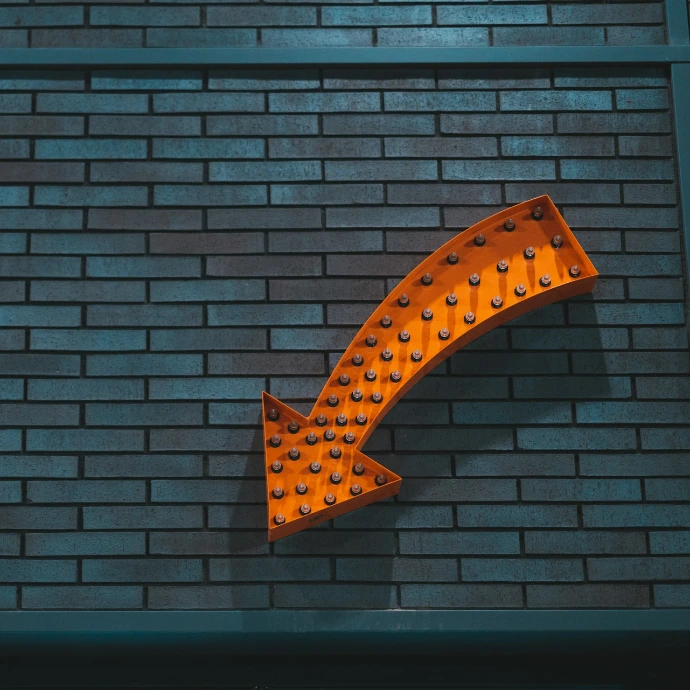 orange arrow signage
